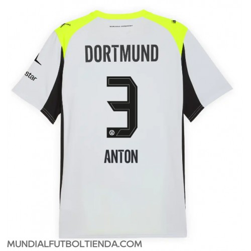 Camiseta Borussia Dortmund Waldemar Anton #3 Segunda Equipación Replica 2025-26 mangas cortas